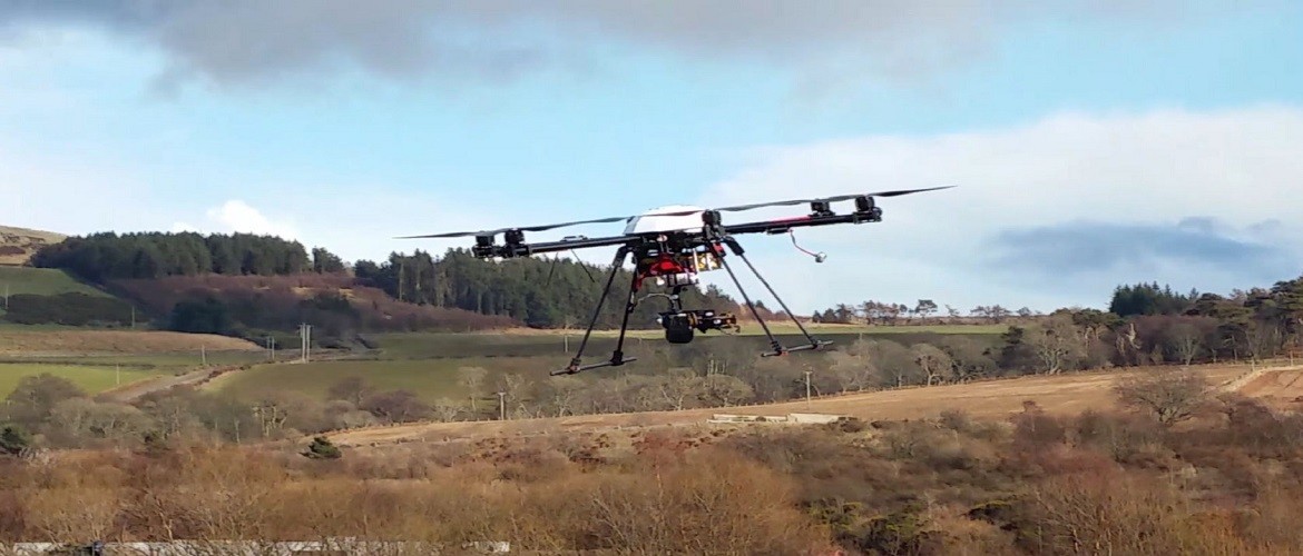Xr6 Hexacoptor UAV on the job monitoring for environmental changes